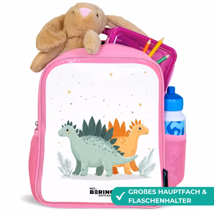 Kinderrucksack - Rosa - Dinos - Tiere - Sterne — 3