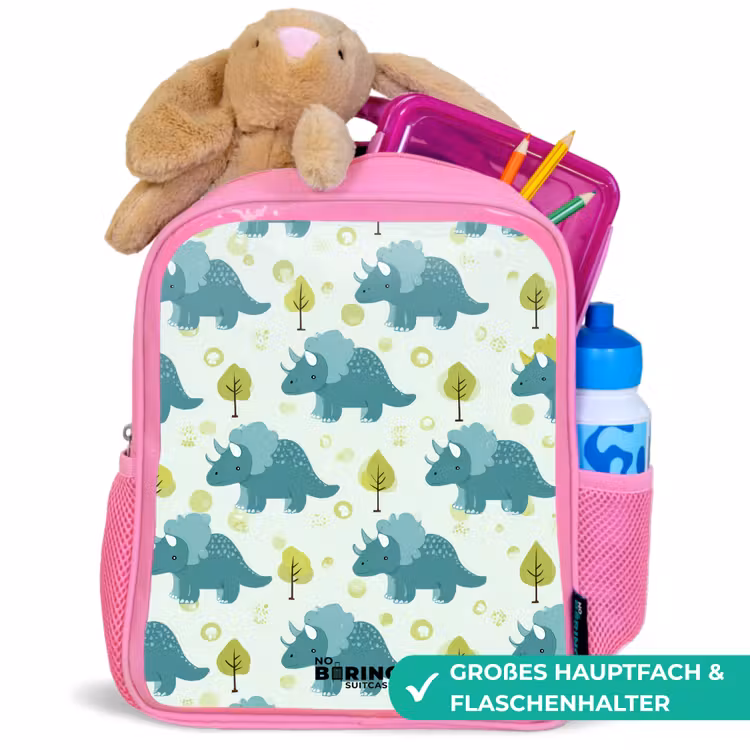 Kinderrucksack - Rosa - Dinosaurier - Muster - Natur — 3