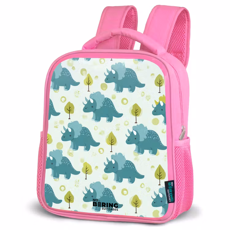Kinderrucksack - Rosa - Dinosaurier - Muster - Natur — 4