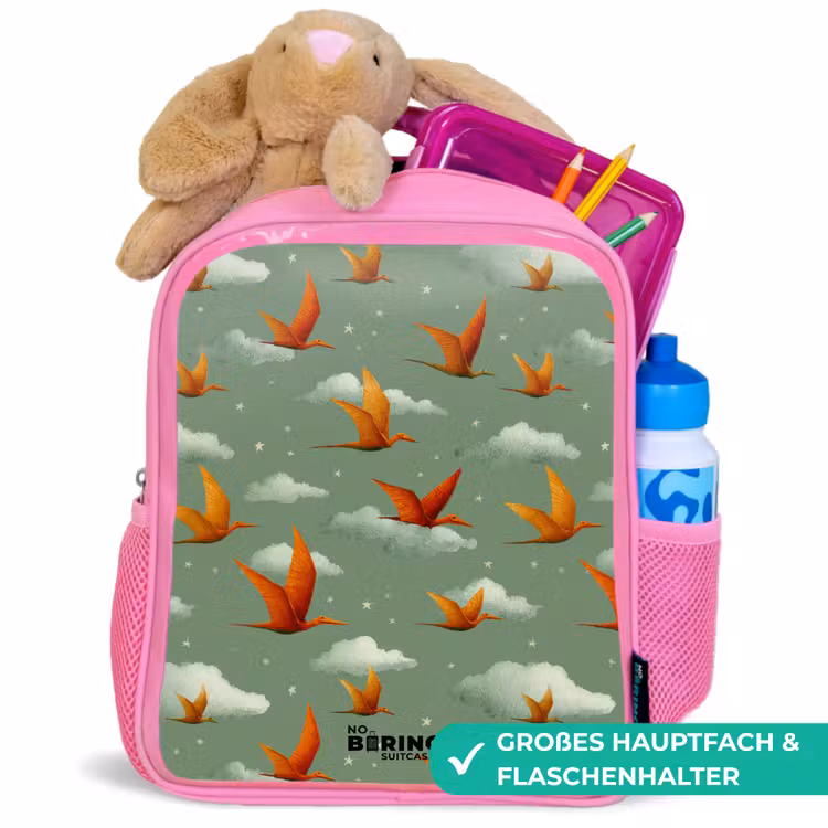 Kinderrucksack - Rosa - Muster - Dino - Flugsaurier — 3