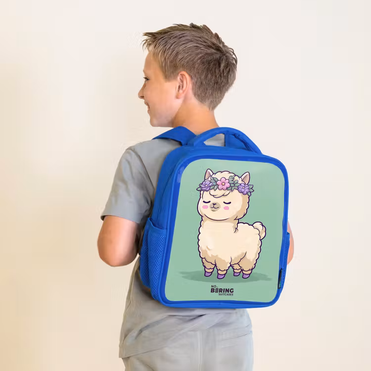 Kinderrucksack - Blau - Kawai - Alpaka - Grün — 2