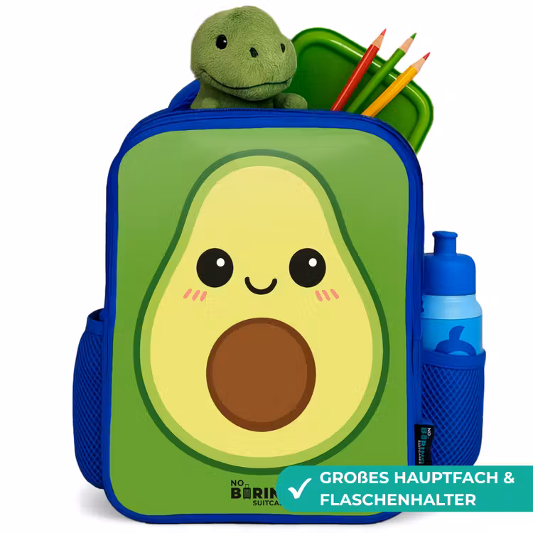 Kinderrucksack - Blau - Kawai - Avocado - Grün — 3