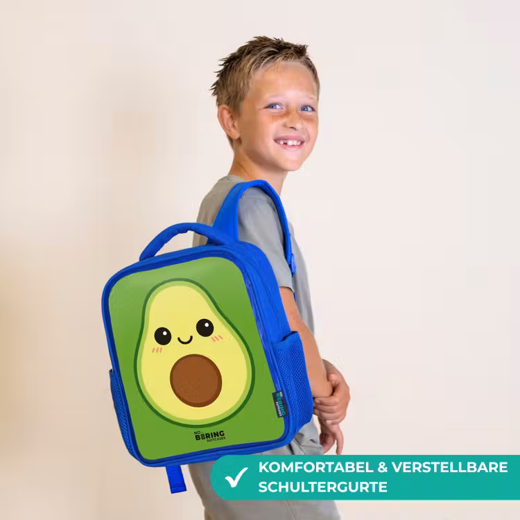 Kinderrucksack - Blau - Kawai - Avocado - Grün — 5