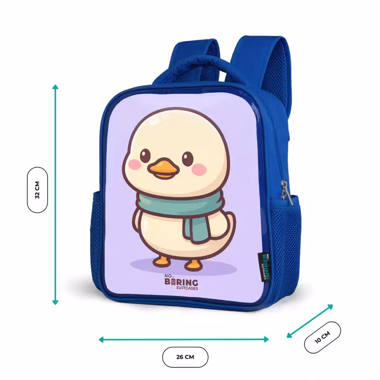 Kinderrucksack - Blau - Kawai - Ente - Halstuch — 6