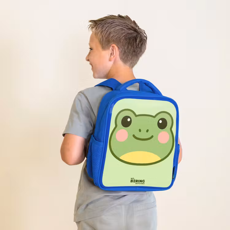 Kinderrucksack - Blau - Kawai - Frosch - Grün — 2