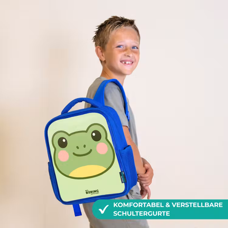 Kinderrucksack - Blau - Kawai - Frosch - Grün — 5