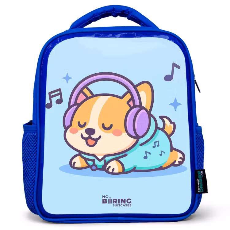 Kinderrucksack - Blau - Kawai - Hund - Musik — 1