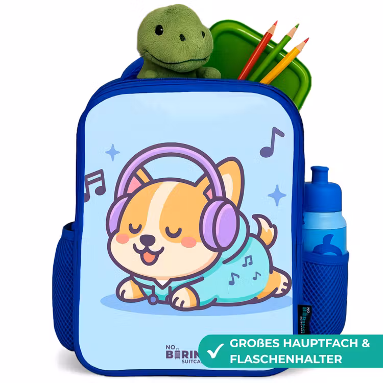 Kinderrucksack - Blau - Kawai - Hund - Musik — 3