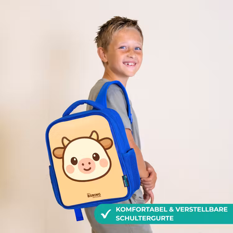 Kinderrucksack - Blau - Kawai - Kuh - Braun — 5