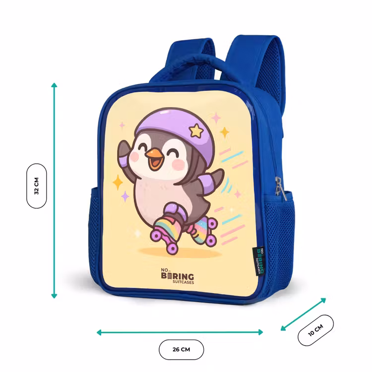Kinderrucksack - Blau - Kawai - Pinguin - Schlittschuhe — 6