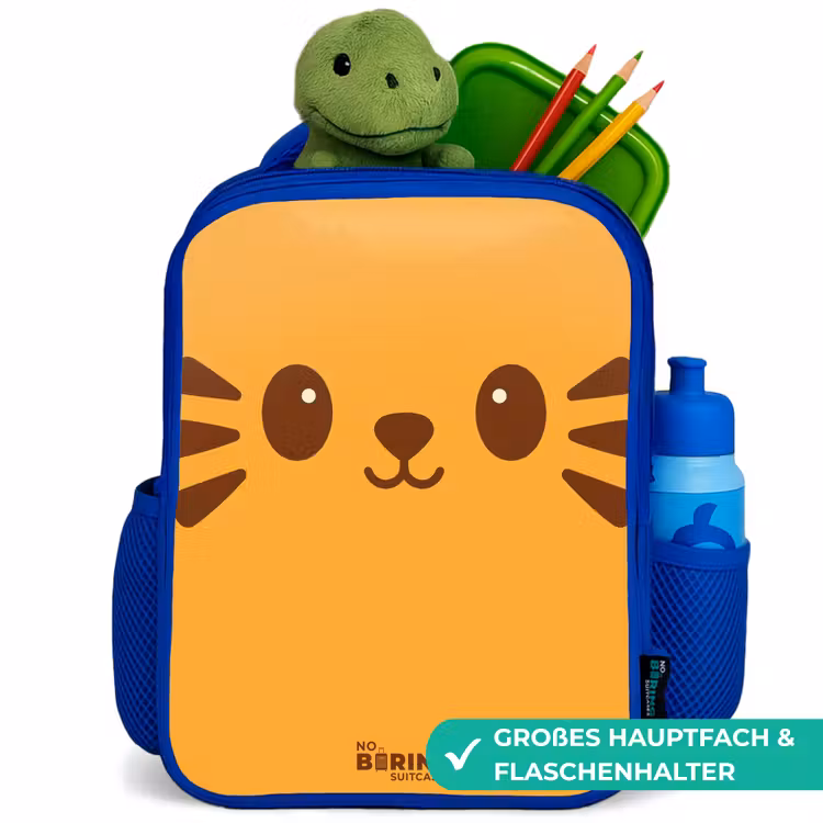 Kinderrucksack - Blau - Kawai - Tiger - Orange — 3