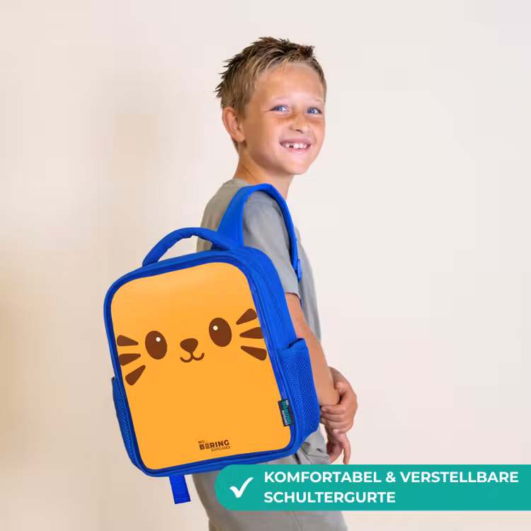 Kinderrucksack - Blau - Kawai - Tiger - Orange — 5