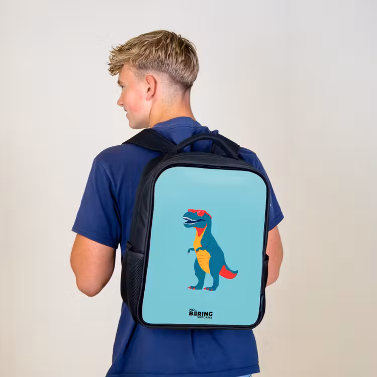 Kinderrucksack - Schwarz - Dino - Tier - Sonnenbrille — 3