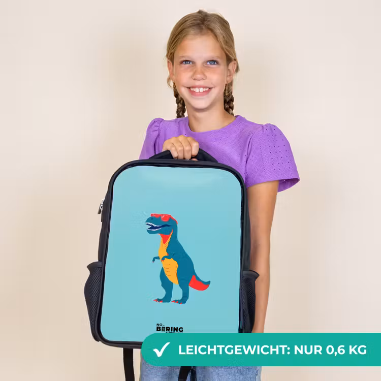 Kinderrucksack - Schwarz - Dino - Tier - Sonnenbrille — 7