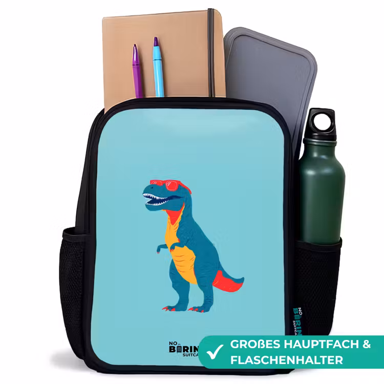 Kinderrucksack - Schwarz - Dino - Tier - Sonnenbrille — 8