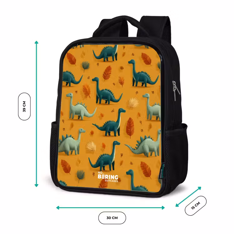 Kinderrucksack - Schwarz - Dino - Tiere - Muster — 6