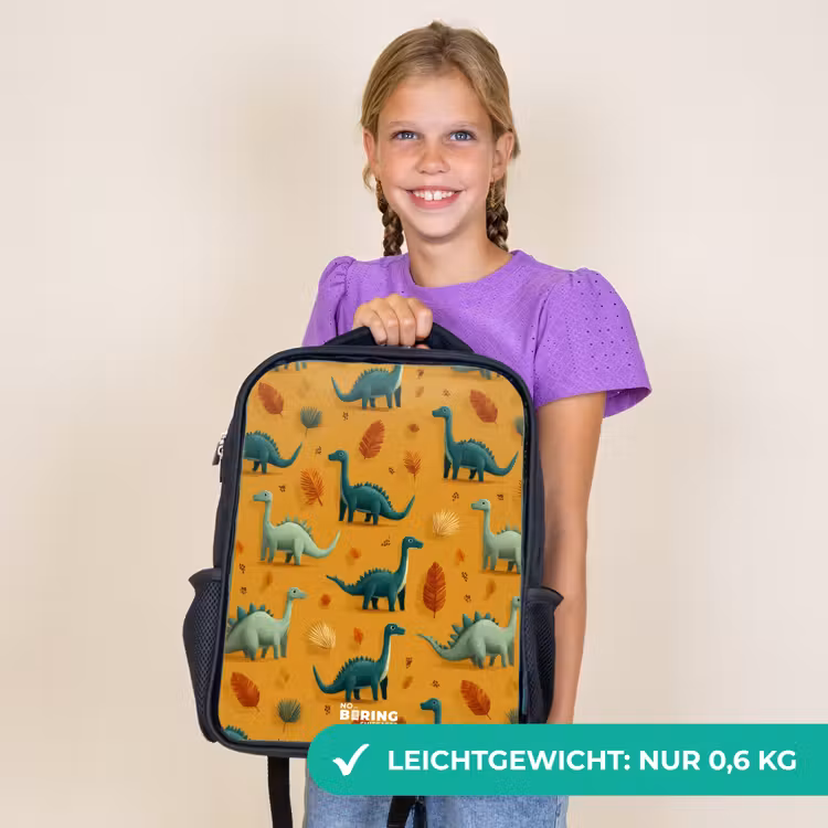 Kinderrucksack - Schwarz - Dino - Tiere - Muster — 7