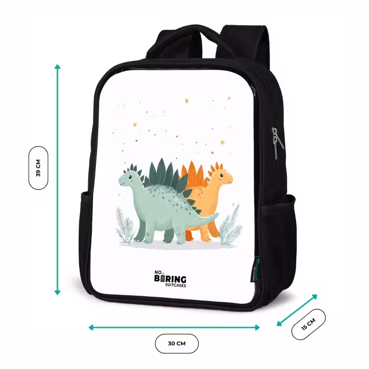 Kinderrucksack - Schwarz - Dinos - Tiere - Sterne — 6