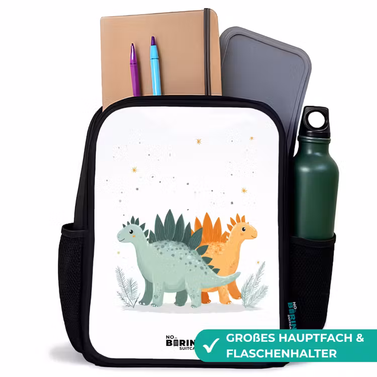Kinderrucksack - Schwarz - Dinos - Tiere - Sterne — 8