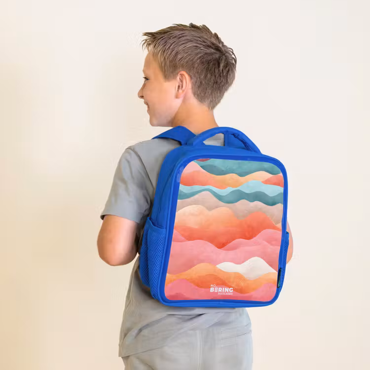 Kinderrucksack - Blau - Abstrakte Wellen — 2