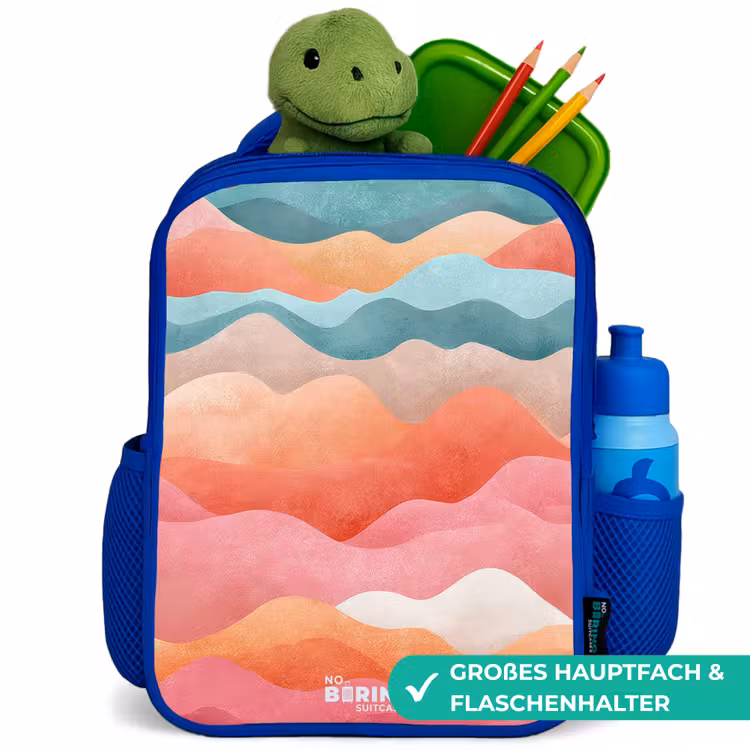 Kinderrucksack - Blau - Abstrakte Wellen — 3
