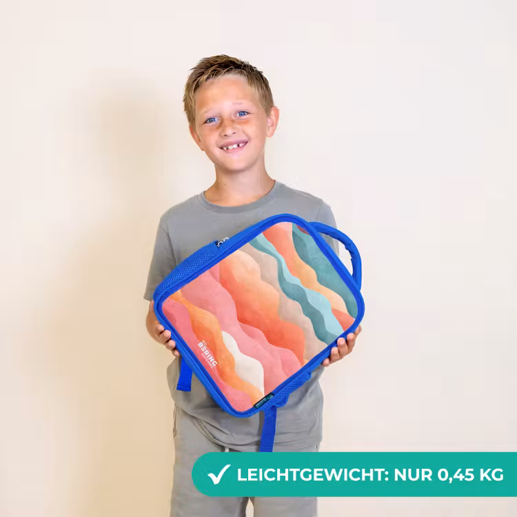 Kinderrucksack - Blau - Abstrakte Wellen — 4
