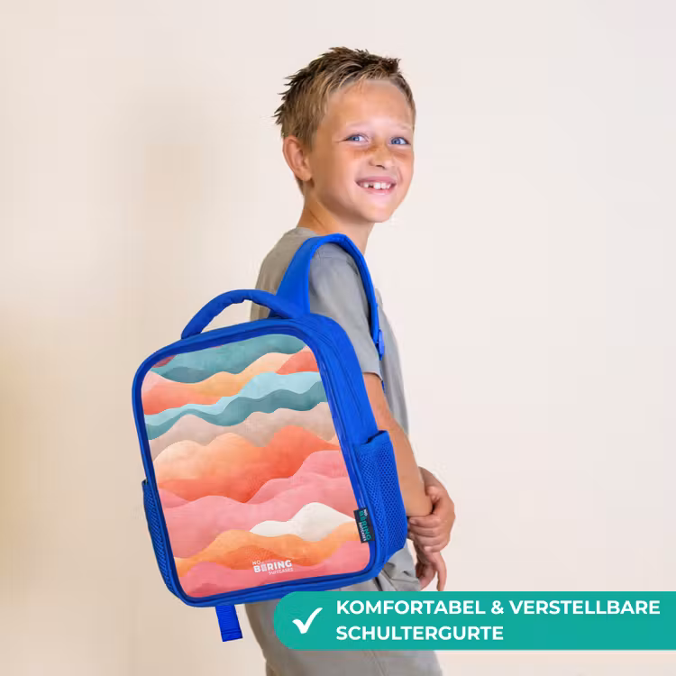 Kinderrucksack - Blau - Abstrakte Wellen — 5