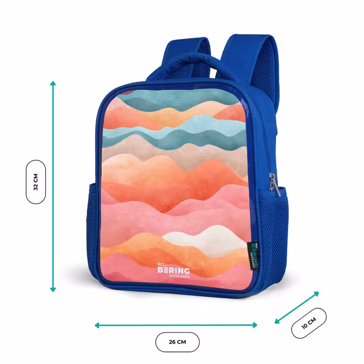 Kinderrucksack - Blau - Abstrakte Wellen — 6