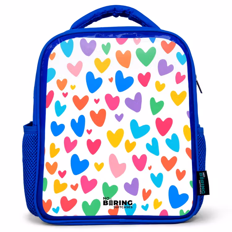 Kinderrucksack - Blau - Bunte Herzen — 1