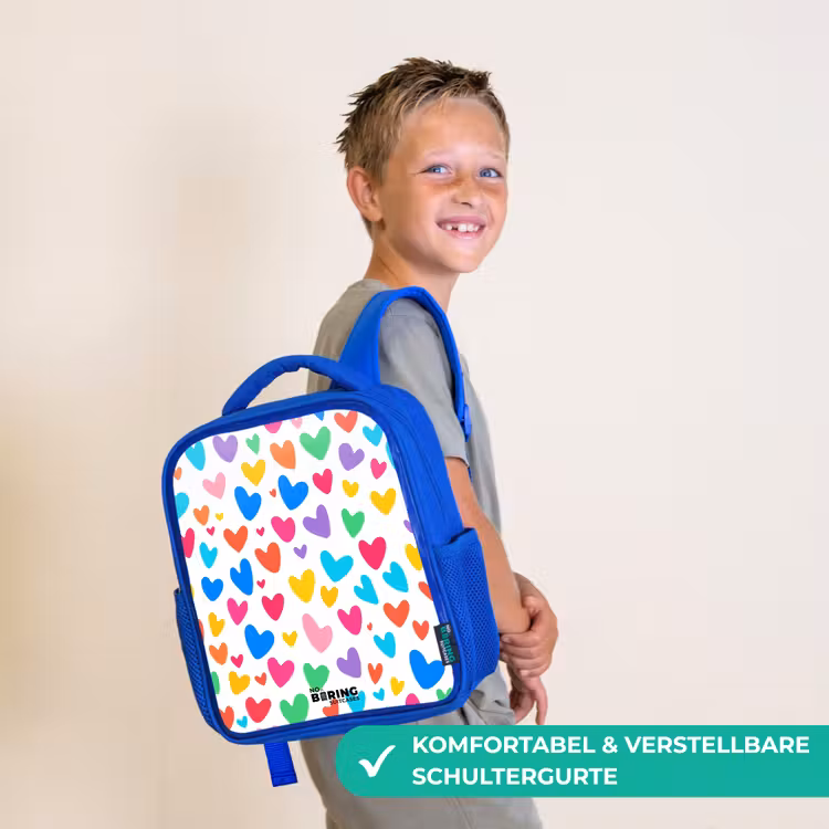 Kinderrucksack - Blau - Bunte Herzen — 5