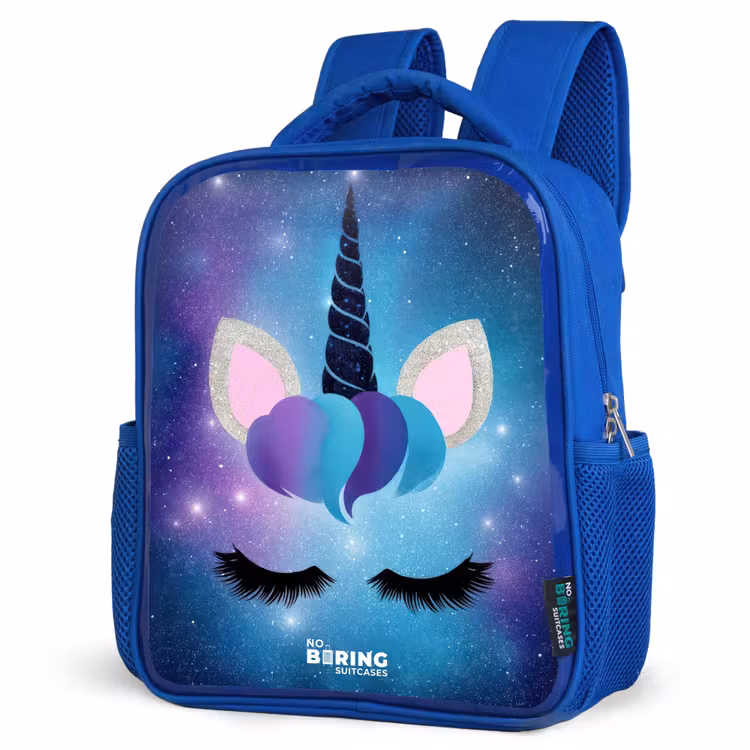Kinderrucksack - Blau - Einhorn auf einem Sternenhimmel Hintergrund — 7