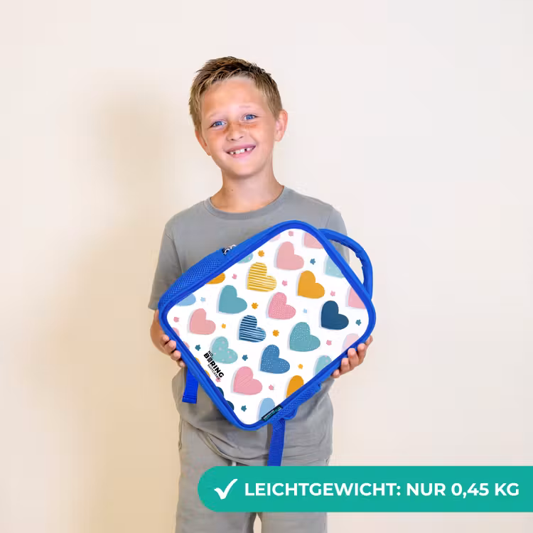Kinderrucksack - Blau - Herz-Muster — 4