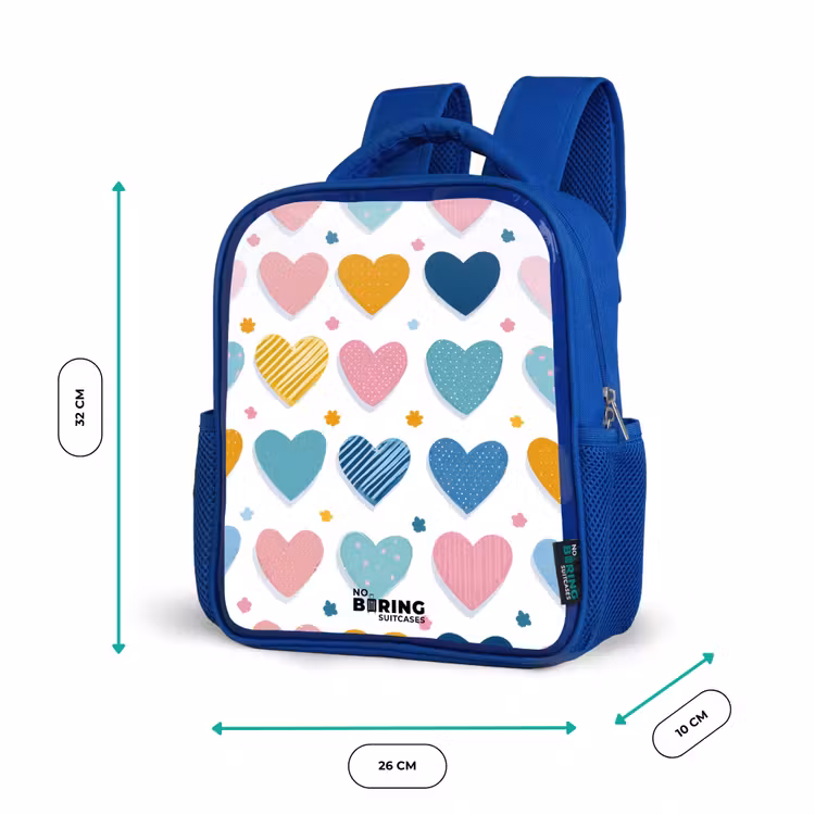 Kinderrucksack - Blau - Herz-Muster — 6