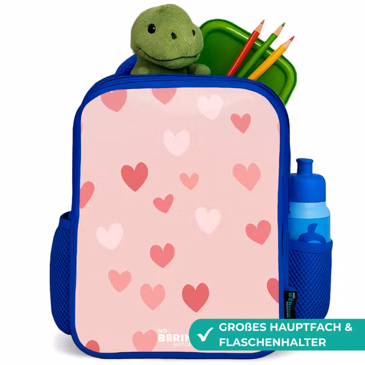 Kinderrucksack - Blau - Herzen — 3