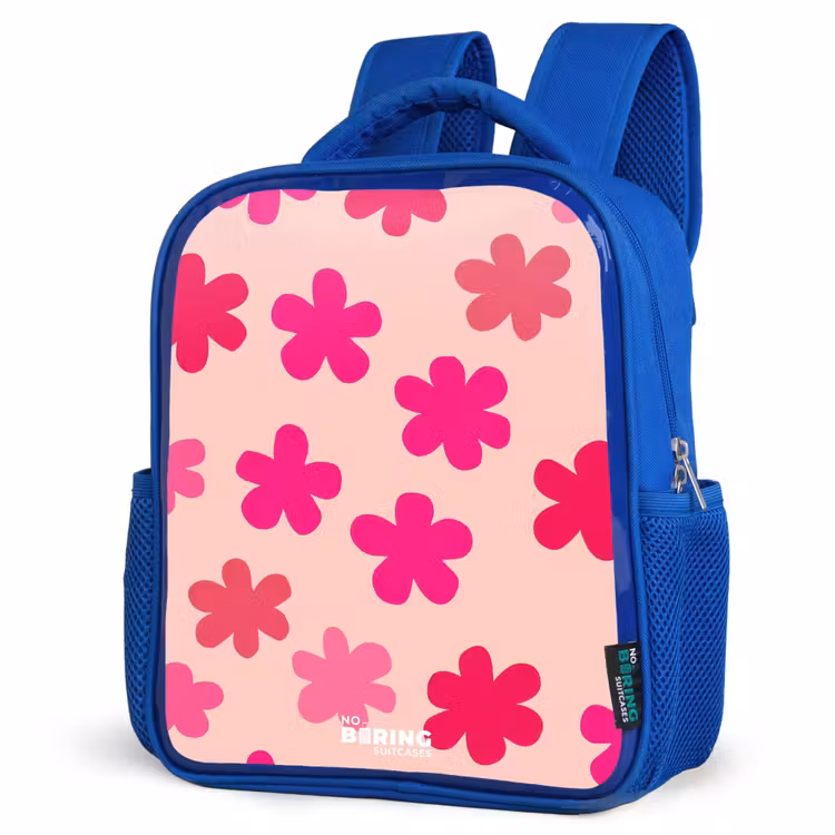 Kinderrucksack - Blau - Rosa Blumen — 7