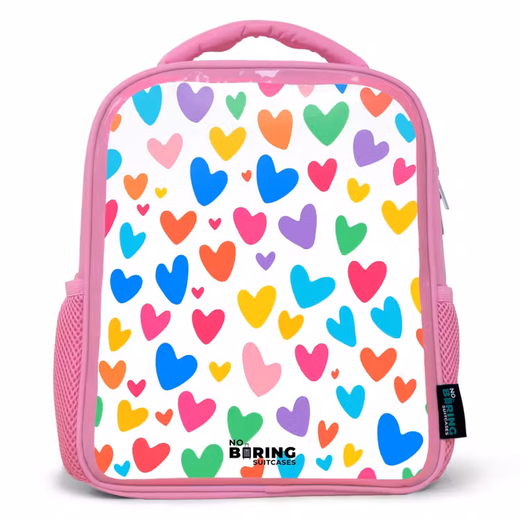 Kinderrucksack - Rosa - Bunte Herzen — 1