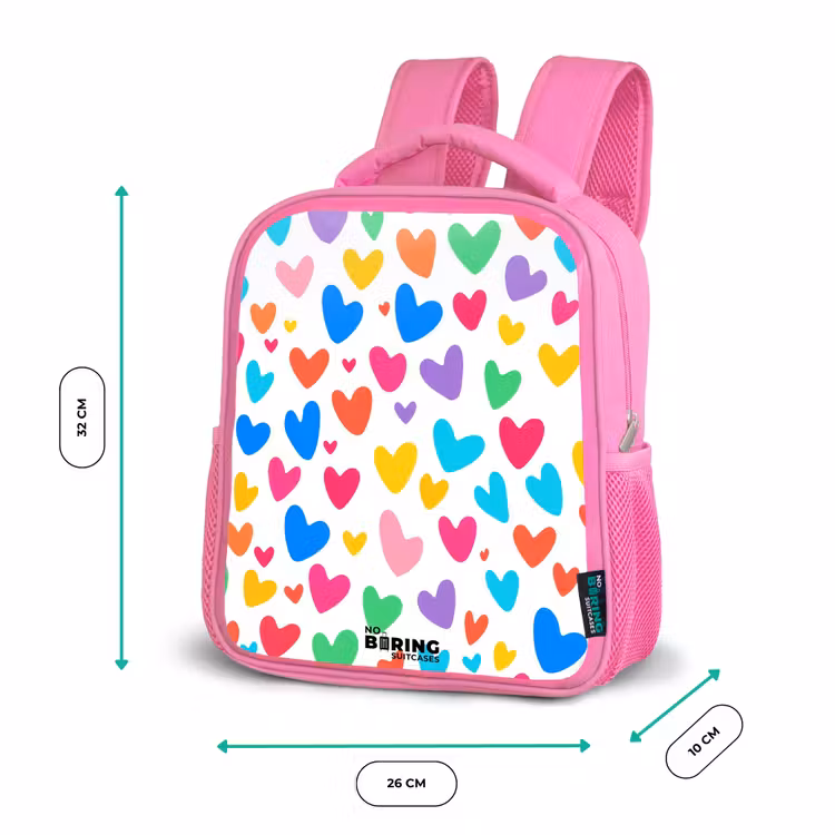 Kinderrucksack - Rosa - Bunte Herzen — 2