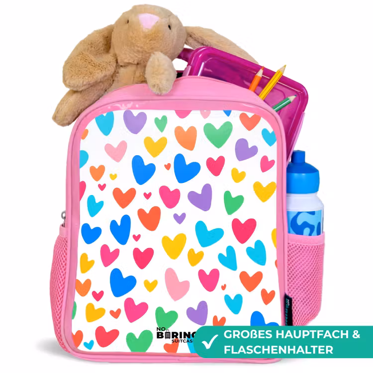 Kinderrucksack - Rosa - Bunte Herzen — 3