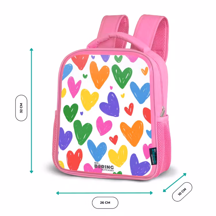 Kinderrucksack - Rosa - Bunte Herzen — 2