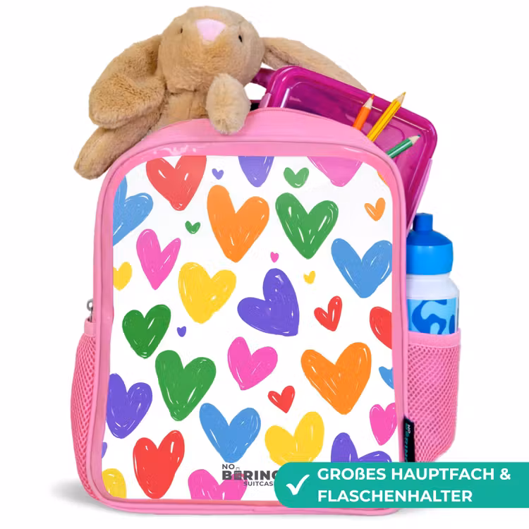 Kinderrucksack - Rosa - Bunte Herzen — 3
