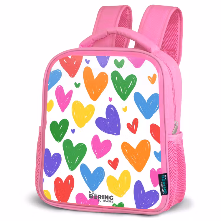 Kinderrucksack - Rosa - Bunte Herzen — 4
