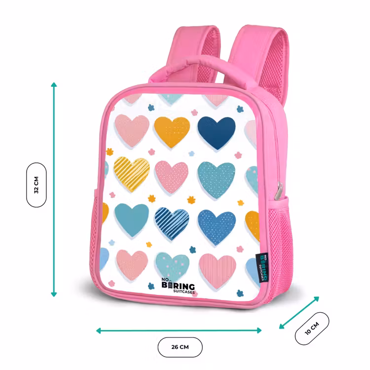 Kinderrucksack - Rosa - Herz-Muster — 2