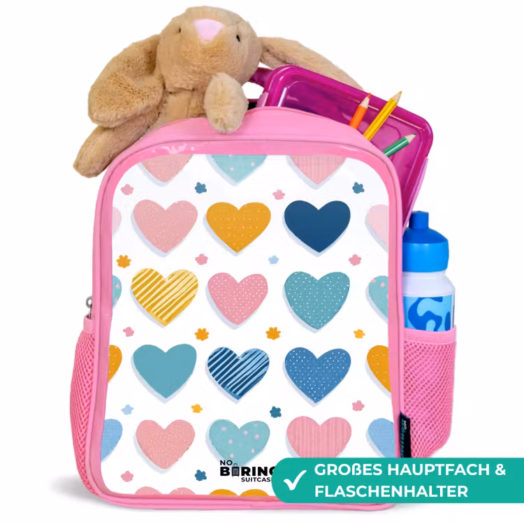 Kinderrucksack - Rosa - Herz-Muster — 3