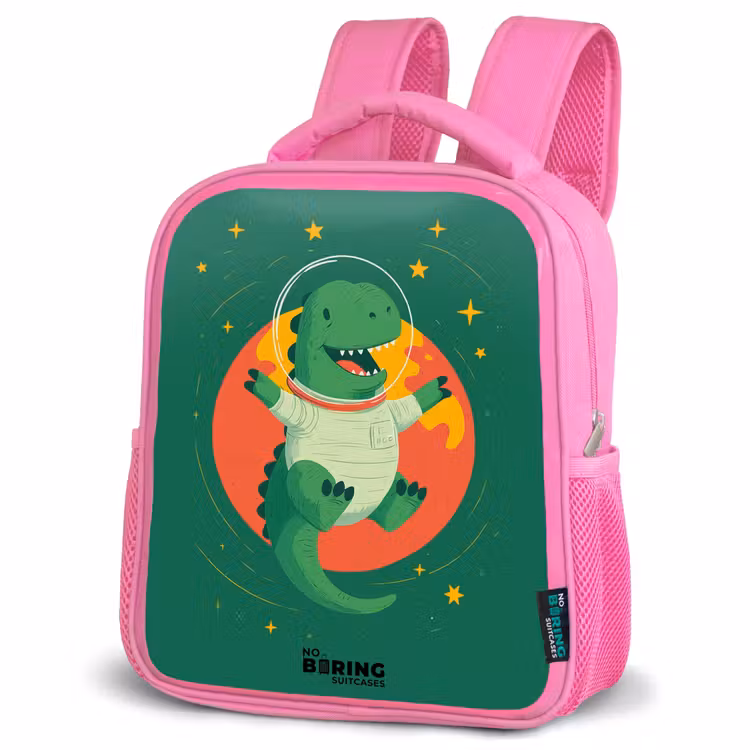 Kinderrucksack - Rosa - Dino - Planet - Sterne - Grün — 4