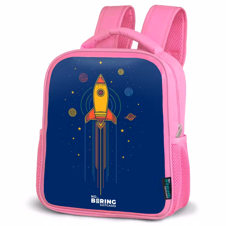 Kinderrucksack - Rosa - Rakete - Planeten - Sterne — 4