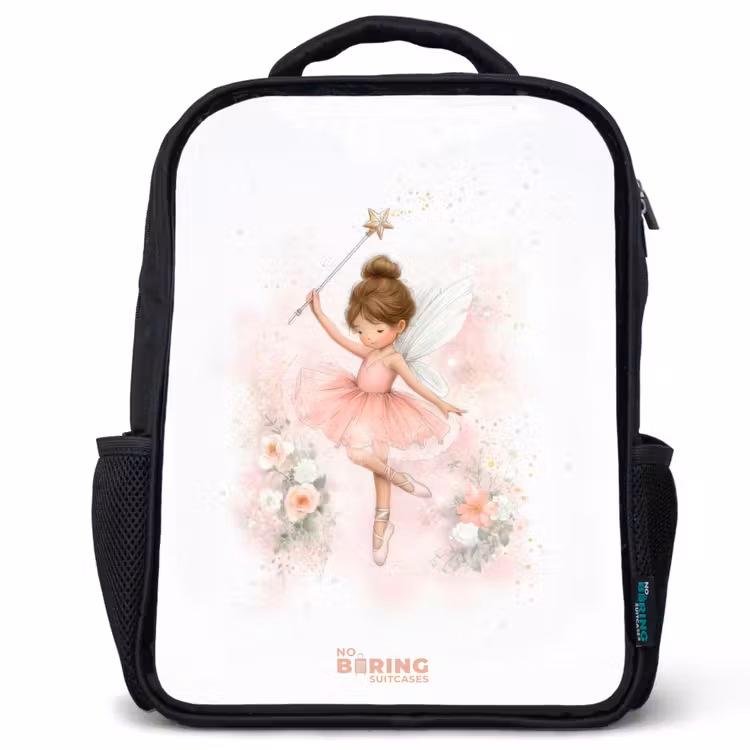 Kinderrucksack - Schwarz - Ballerina Fee in Rosa — 1