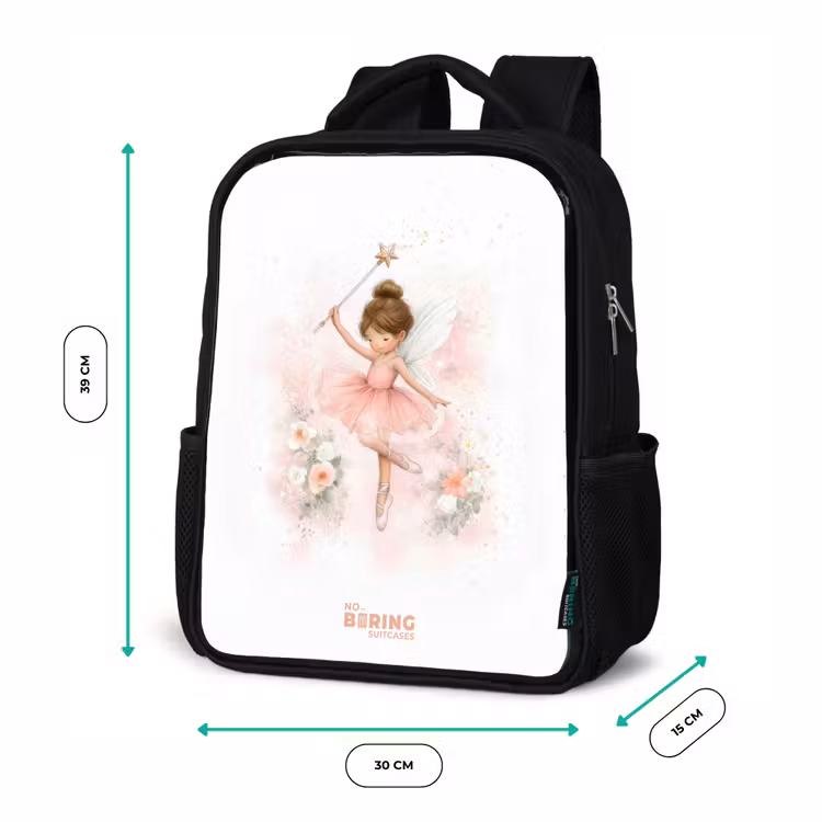 Kinderrucksack - Schwarz - Ballerina Fee in Rosa — 6