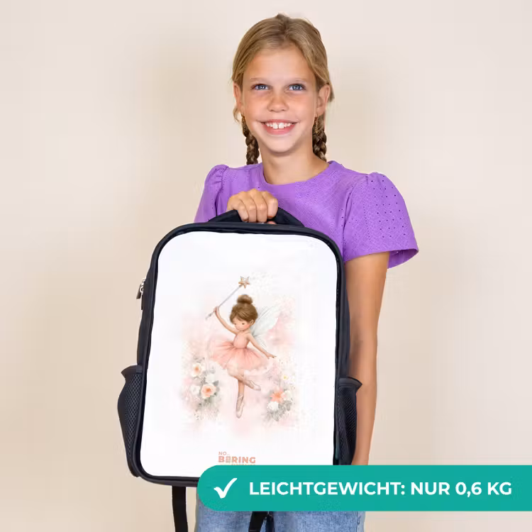 Kinderrucksack - Schwarz - Ballerina Fee in Rosa — 7