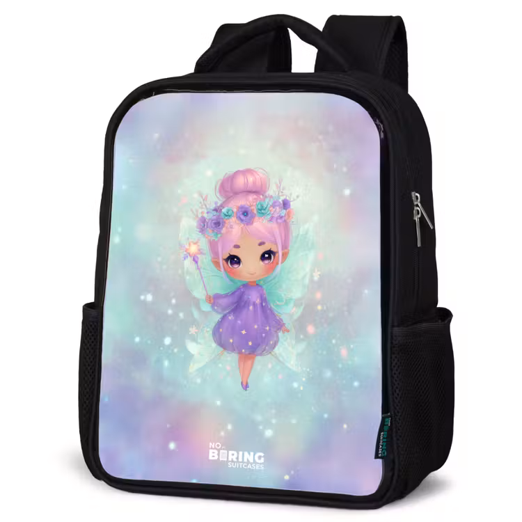Kinderrucksack - Schwarz - Blumenfee in pastellfarbenem Glanz — 4