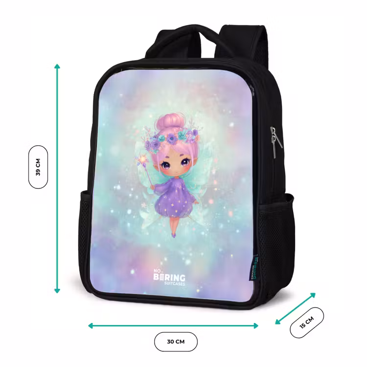 Kinderrucksack - Schwarz - Blumenfee in pastellfarbenem Glanz — 6